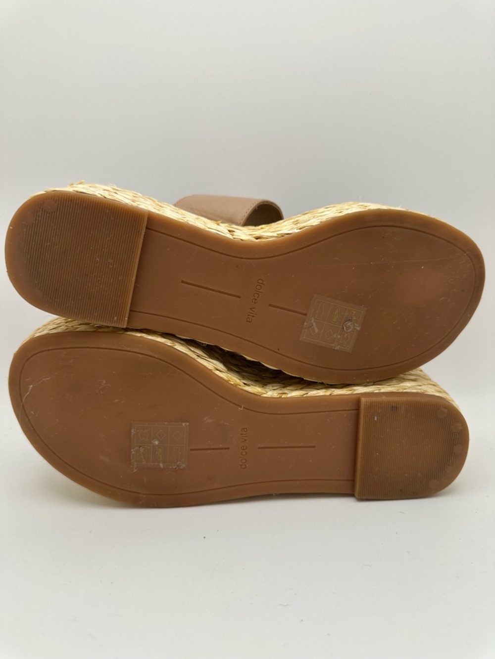 Dolce Vita Raffia Woven Platform Wedge Sandals Coastal Resort Vacation Size 7 - Picture 10 of 12